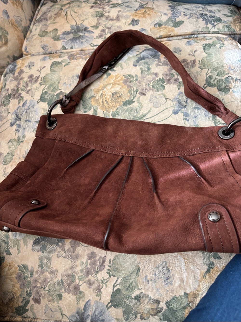 Makowsky Brown Leopard Print Leather Handbag
